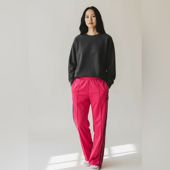 Adidas Firebird Track Pants Pink Women’s M NWT Wide Leg - Picture 13 of 13